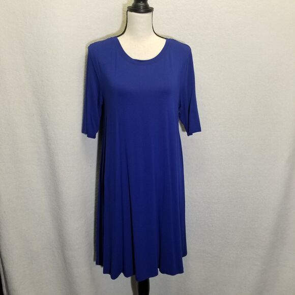 C&C California M Dress Knee length A Line Royal Blue Rayon Classic Basic Beach - Picture 1 of 7